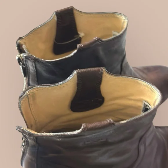 Frye Brown Leather Wedge Boots - Picture 5 of 9